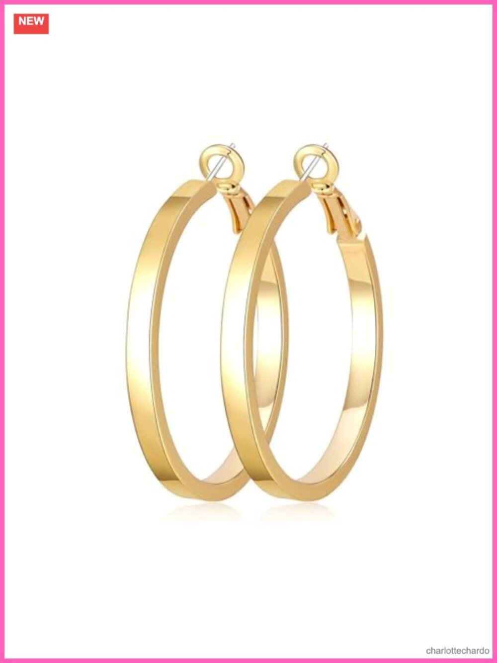 14k Gold Silver Plated Chunky Hoop Earrings for Women